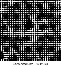 Spotted black and white grunge vector line background. Abstract halftone illustration background. Grunge grid polka dot background pattern