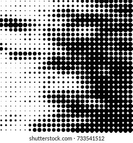 Spotted black and white grunge vector line background. Abstract halftone illustration background. Grunge grid polka dot background pattern
