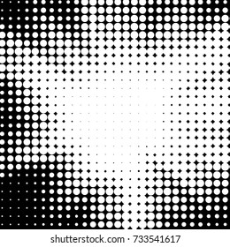 Spotted black and white grunge vector line background. Abstract halftone illustration background. Grunge grid polka dot background pattern
