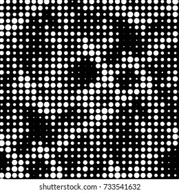 Spotted black and white grunge vector line background. Abstract halftone illustration background. Grunge grid polka dot background pattern
