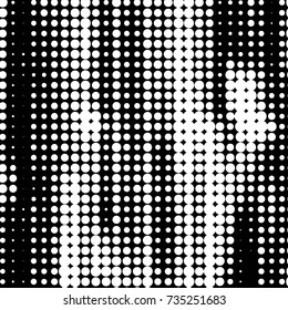 Spotted black and white grunge vector line background. Abstract halftone illustration background. Grunge grid polka dot background pattern
