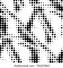Spotted black and white grunge vector line background. Abstract halftone illustration background. Grunge grid polka dot background pattern