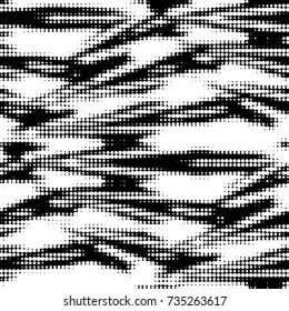 Spotted black and white grunge vector line background. Abstract halftone illustration background. Grunge grid polka dot background pattern