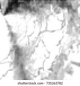 Spotted black and white grunge vector line background. Abstract halftone illustration background. Grunge grid polka dot background pattern