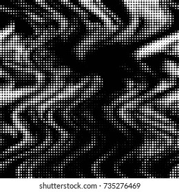 Spotted black and white grunge vector line background. Abstract halftone illustration background. Grunge grid polka dot background pattern