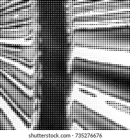 Spotted black and white grunge vector line background. Abstract halftone illustration background. Grunge grid polka dot background pattern