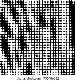 Spotted black and white grunge vector line background. Abstract halftone illustration background. Grunge grid polka dot background pattern