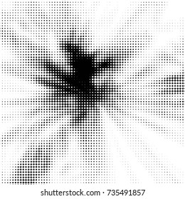 Spotted black and white grunge vector line background. Abstract halftone illustration background. Grunge grid polka dot background pattern