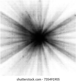 Spotted black and white grunge vector line background. Abstract halftone illustration background. Grunge grid polka dot background pattern