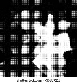 Spotted black and white grunge vector line background. Abstract halftone illustration background. Grunge grid polka dot background pattern