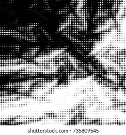 Spotted black and white grunge vector line background. Abstract halftone illustration background. Grunge grid polka dot background pattern