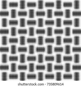 Spotted black and white grunge vector line background. Abstract halftone illustration background. Grunge grid polka dot background pattern