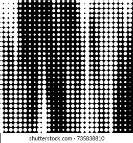 Spotted black and white grunge vector line background. Abstract halftone illustration background. Grunge grid polka dot background pattern