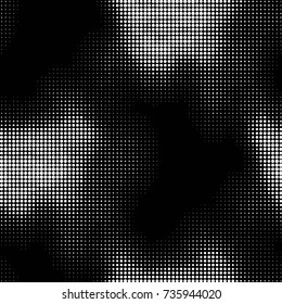 Spotted black and white grunge vector line background. Abstract halftone illustration background. Grunge grid polka dot background pattern