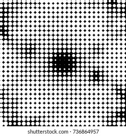 Spotted black and white grunge vector line background. Abstract halftone illustration background. Grunge grid polka dot background pattern