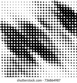 Spotted black and white grunge vector line background. Abstract halftone illustration background. Grunge grid polka dot background pattern