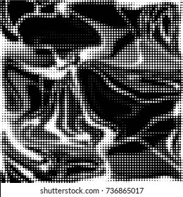 Spotted black and white grunge vector line background. Abstract halftone illustration background. Grunge grid polka dot background pattern