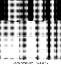 Spotted black and white grunge vector line background. Abstract halftone illustration background. Grunge grid polka dot background pattern