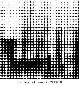 Spotted black and white grunge vector line background. Abstract halftone illustration background. Grunge grid polka dot background pattern
