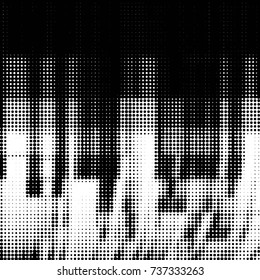 Spotted black and white grunge vector line background. Abstract halftone illustration background. Grunge grid polka dot background pattern
