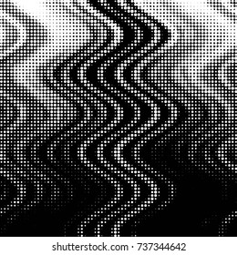 Spotted black and white grunge vector line background. Abstract halftone illustration background. Grunge grid polka dot background pattern