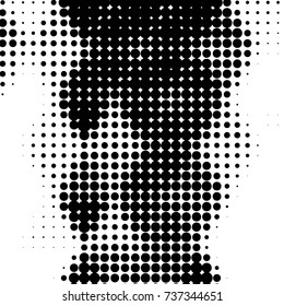 Spotted black and white grunge vector line background. Abstract halftone illustration background. Grunge grid polka dot background pattern