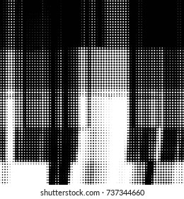 Spotted black and white grunge vector line background. Abstract halftone illustration background. Grunge grid polka dot background pattern