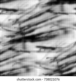 Spotted black and white grunge vector line background. Abstract halftone illustration background. Grunge grid polka dot background pattern