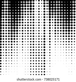 Spotted black and white grunge vector line background. Abstract halftone illustration background. Grunge grid polka dot background pattern