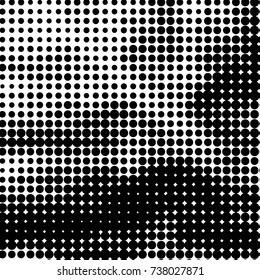 Spotted black and white grunge vector line background. Abstract halftone illustration background. Grunge grid polka dot background pattern