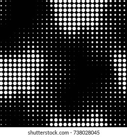 Spotted black and white grunge vector line background. Abstract halftone illustration background. Grunge grid polka dot background pattern