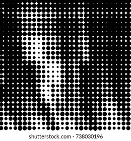 Spotted black and white grunge vector line background. Abstract halftone illustration background. Grunge grid polka dot background pattern