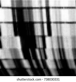 Spotted black and white grunge vector line background. Abstract halftone illustration background. Grunge grid polka dot background pattern