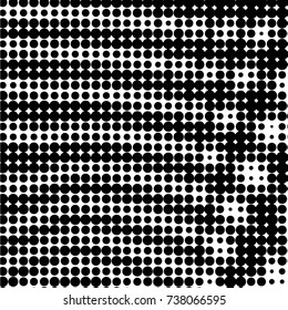 Spotted black and white grunge vector line background. Abstract halftone illustration background. Grunge grid polka dot background pattern