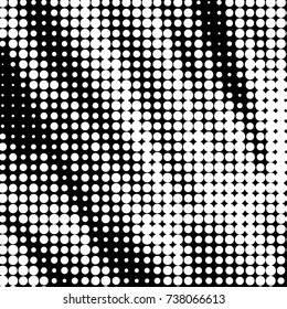 Spotted black and white grunge vector line background. Abstract halftone illustration background. Grunge grid polka dot background pattern