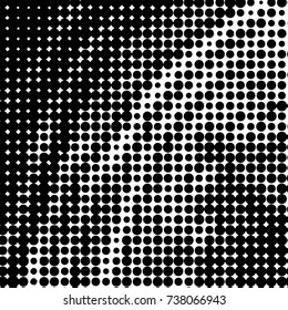 Spotted black and white grunge vector line background. Abstract halftone illustration background. Grunge grid polka dot background pattern