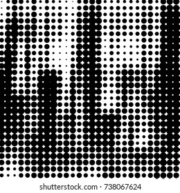 Spotted black and white grunge vector line background. Abstract halftone illustration background. Grunge grid polka dot background pattern