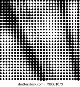 Spotted black and white grunge vector line background. Abstract halftone illustration background. Grunge grid polka dot background pattern