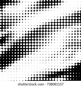 Spotted black and white grunge vector line background. Abstract halftone illustration background. Grunge grid polka dot background pattern