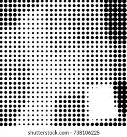 Spotted black and white grunge vector line background. Abstract halftone illustration background. Grunge grid polka dot background pattern