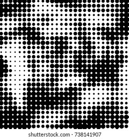 Spotted black and white grunge vector line background. Abstract halftone illustration background. Grunge grid polka dot background pattern