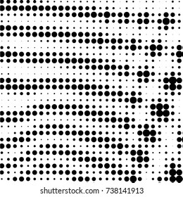 Spotted black and white grunge vector line background. Abstract halftone illustration background. Grunge grid polka dot background pattern