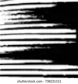Spotted black and white grunge vector line background. Abstract halftone illustration background. Grunge grid polka dot background pattern