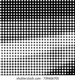 Spotted black and white grunge vector line background. Abstract halftone illustration background. Grunge grid polka dot background pattern