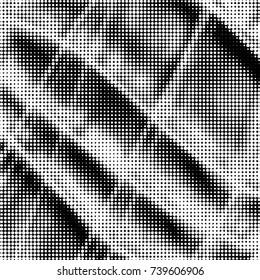 Spotted black and white grunge vector line background. Abstract halftone illustration background. Grunge grid polka dot background pattern
