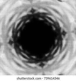 Spotted black and white grunge vector line background. Abstract halftone illustration background. Grunge grid polka dot background pattern