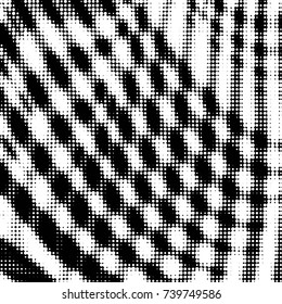 Spotted black and white grunge vector line background. Abstract halftone illustration background. Grunge grid polka dot background pattern