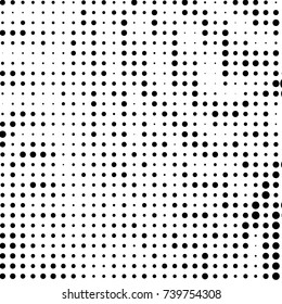 Spotted black and white grunge vector line background. Abstract halftone illustration background. Grunge grid polka dot background pattern