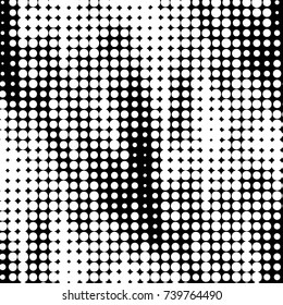 Spotted black and white grunge vector line background. Abstract halftone illustration background. Grunge grid polka dot background pattern