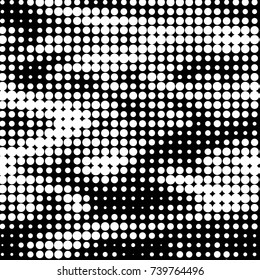 Spotted black and white grunge vector line background. Abstract halftone illustration background. Grunge grid polka dot background pattern
